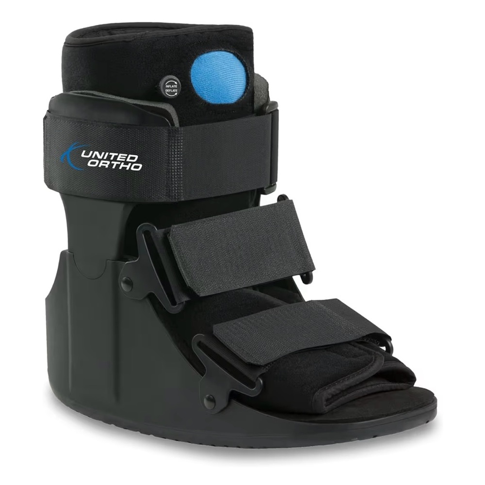 Men’s Black Medical Walking Boot with Blue Accent